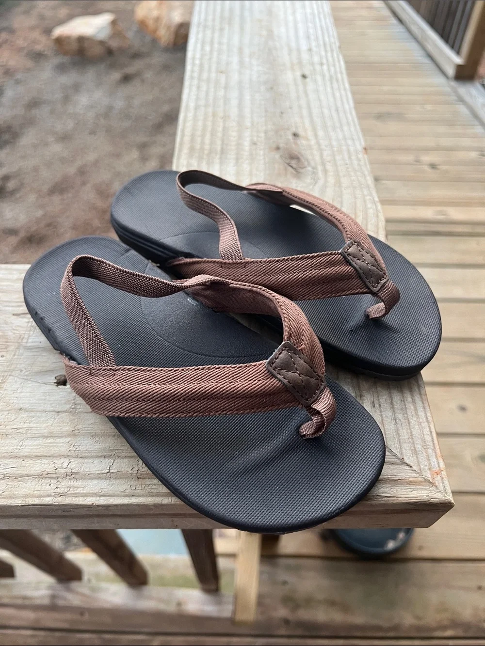 NWOT wonder nation Brown Kids Flip Flops - Size 11/12